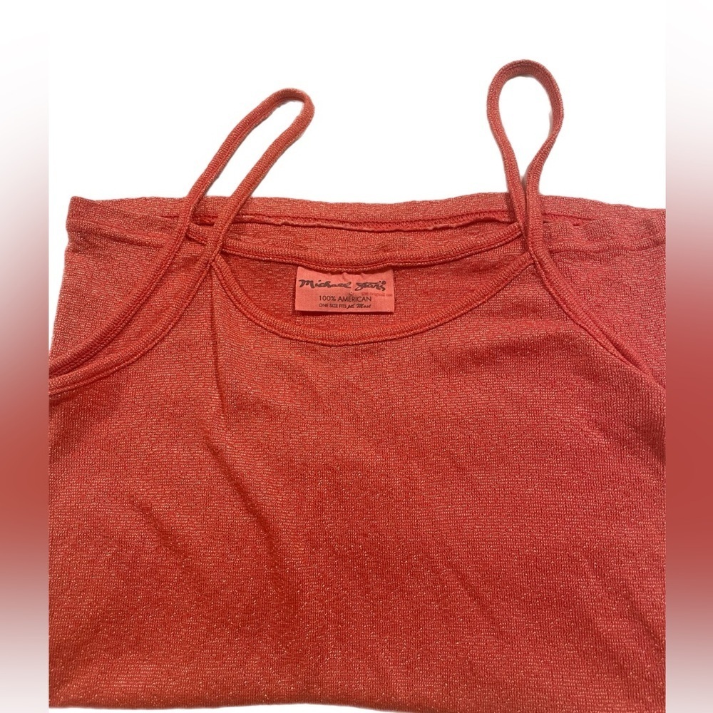 Michael Stars orange stretch glitter tank. One size fits all (most).  LL - Picture 3 of 7